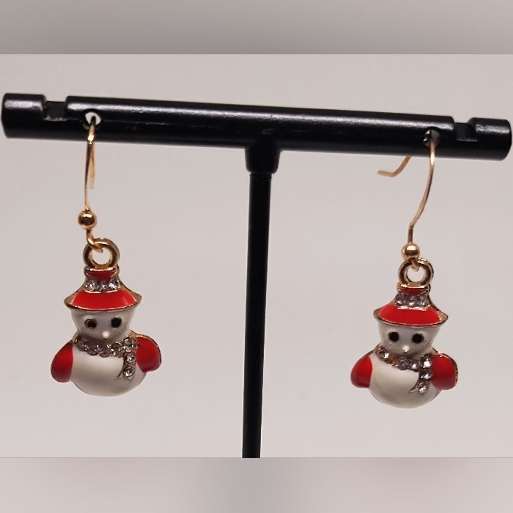 Christmas earrings snowman dangle new e72